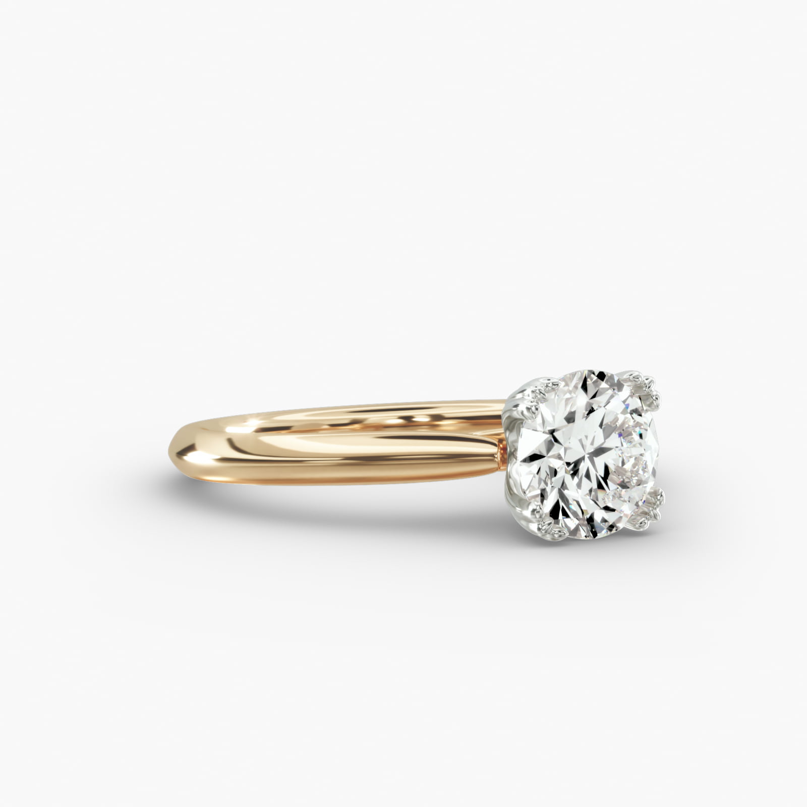 Knife Edge Solitaire Engagement Ring Vintage Trefoil Head