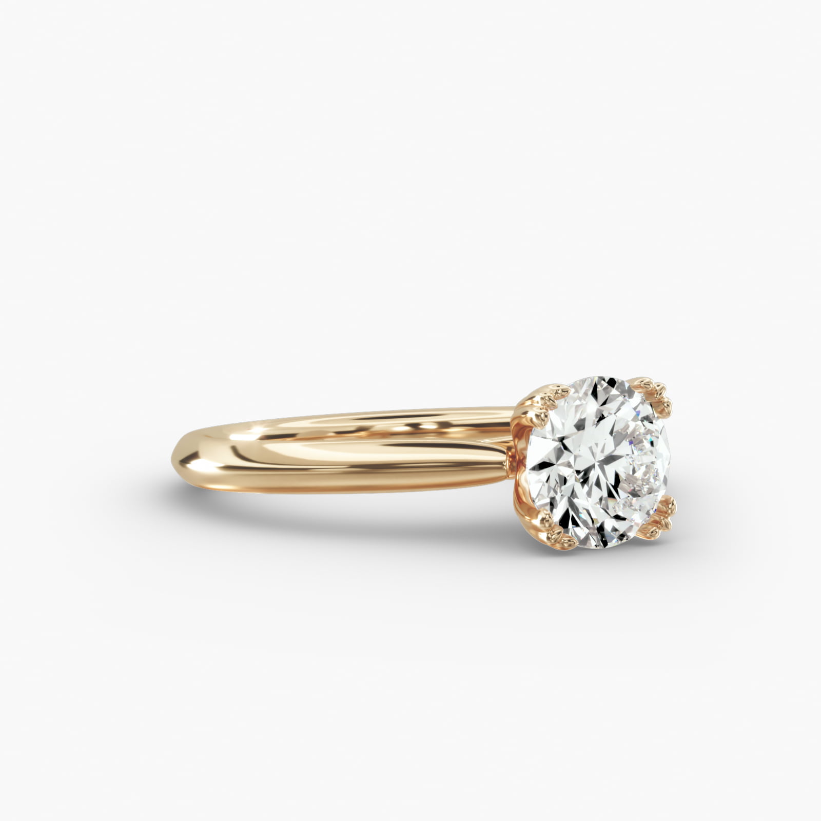 Knife Edge Solitaire Engagement Ring Vintage Trefoil Head