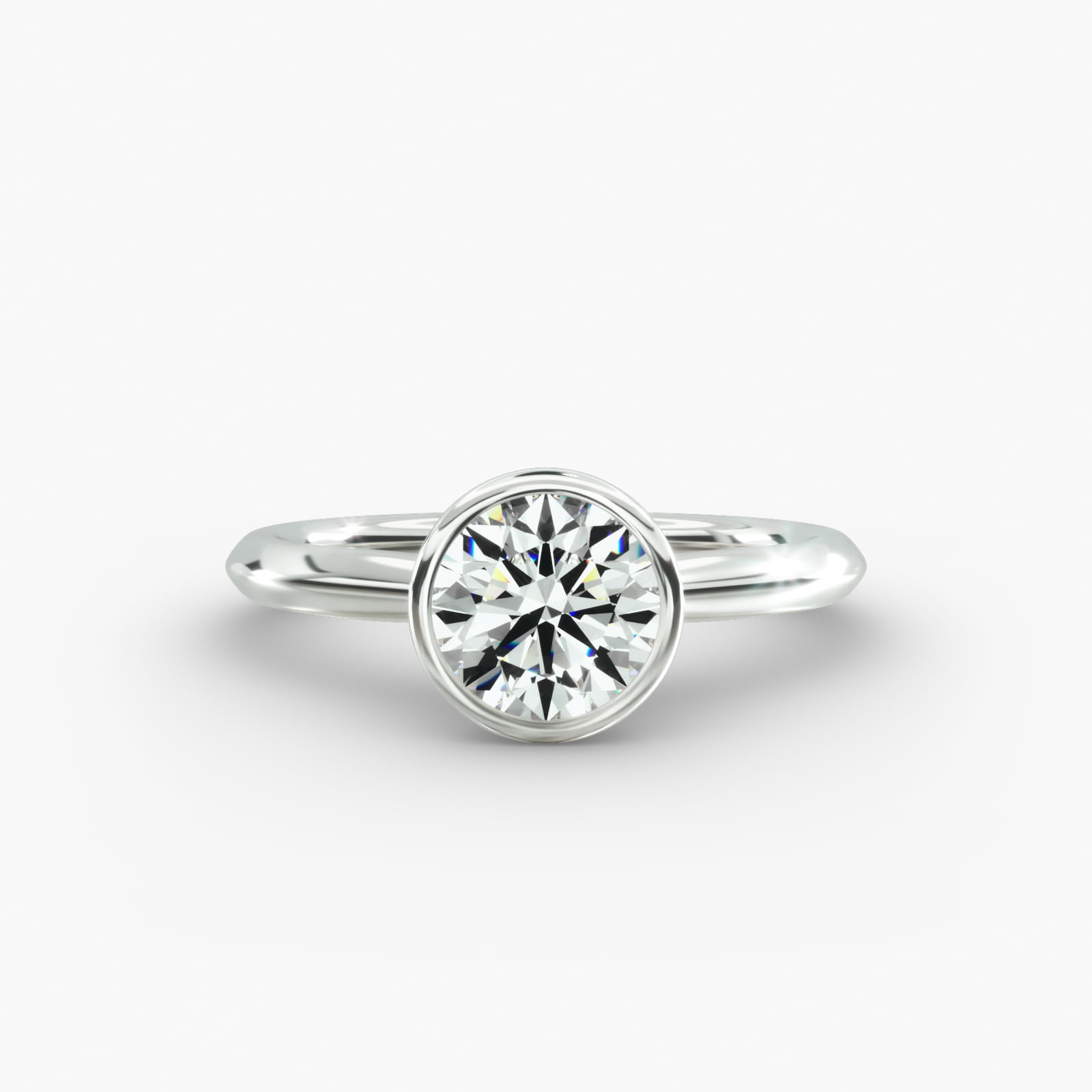 Knife Edge Solitaire Engagement Ring Classic Bezel Head