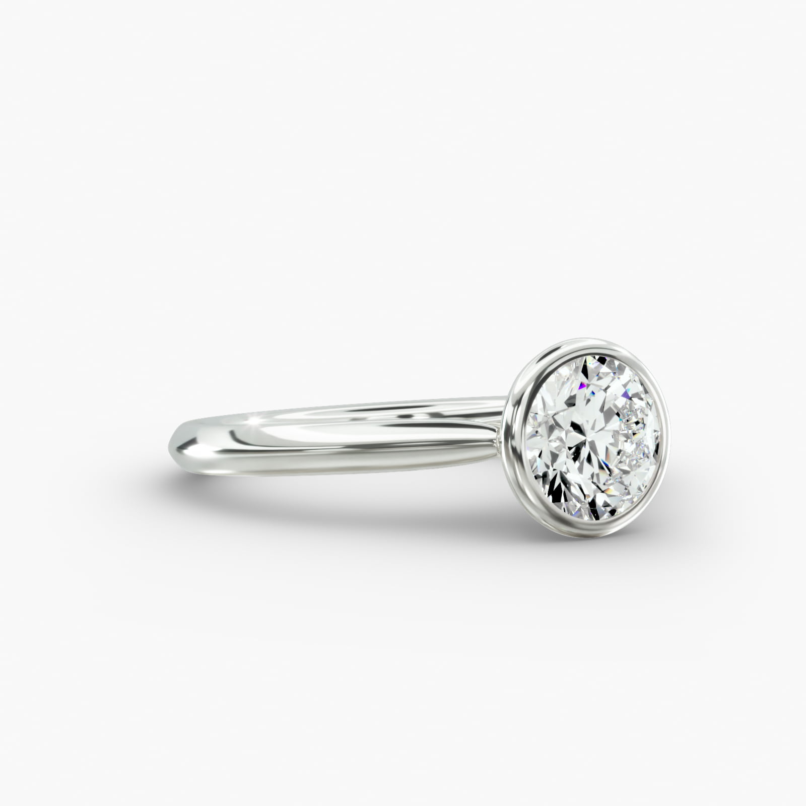 Knife Edge Solitaire Engagement Ring Classic Bezel Head