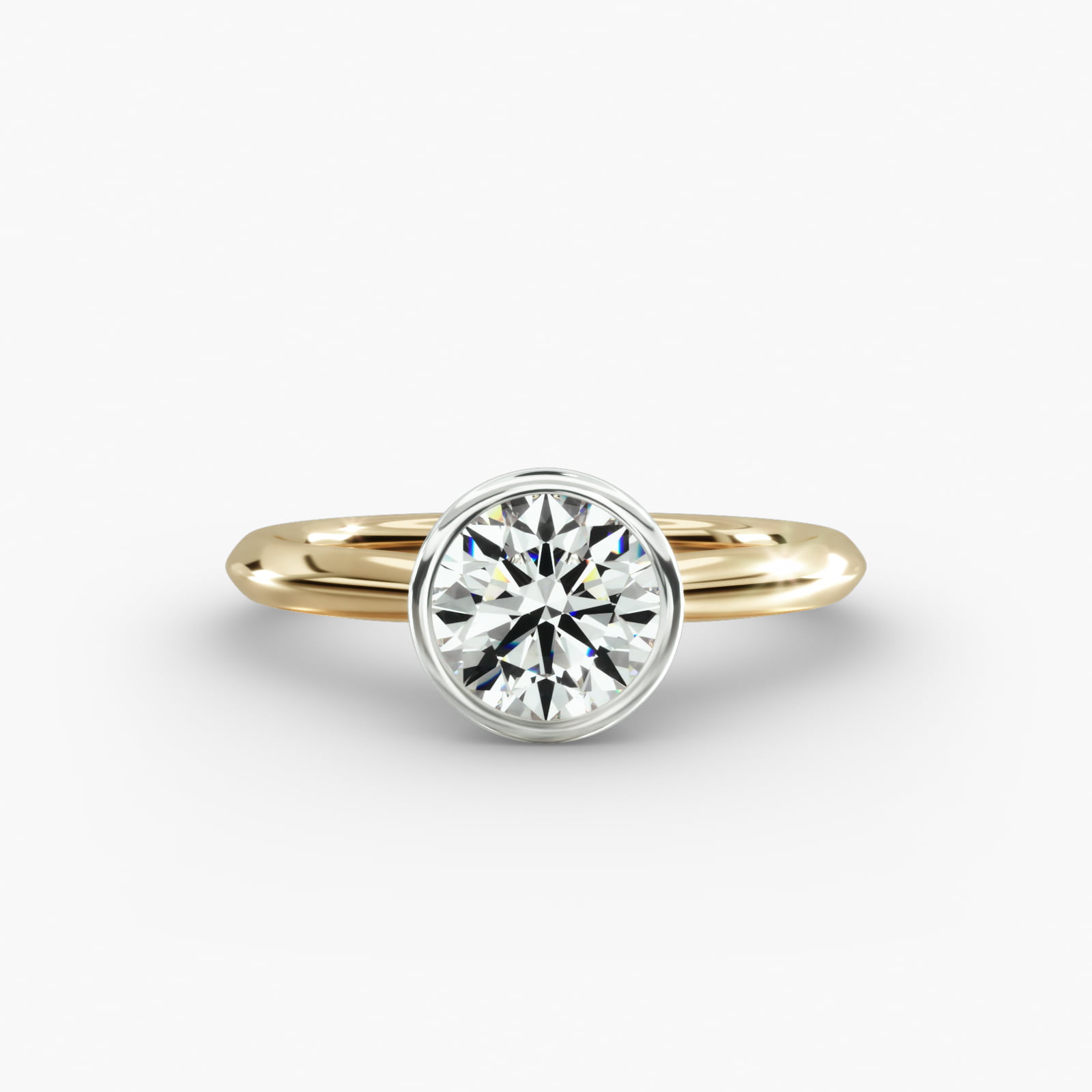 Knife Edge Solitaire Engagement Ring Classic Bezel Head