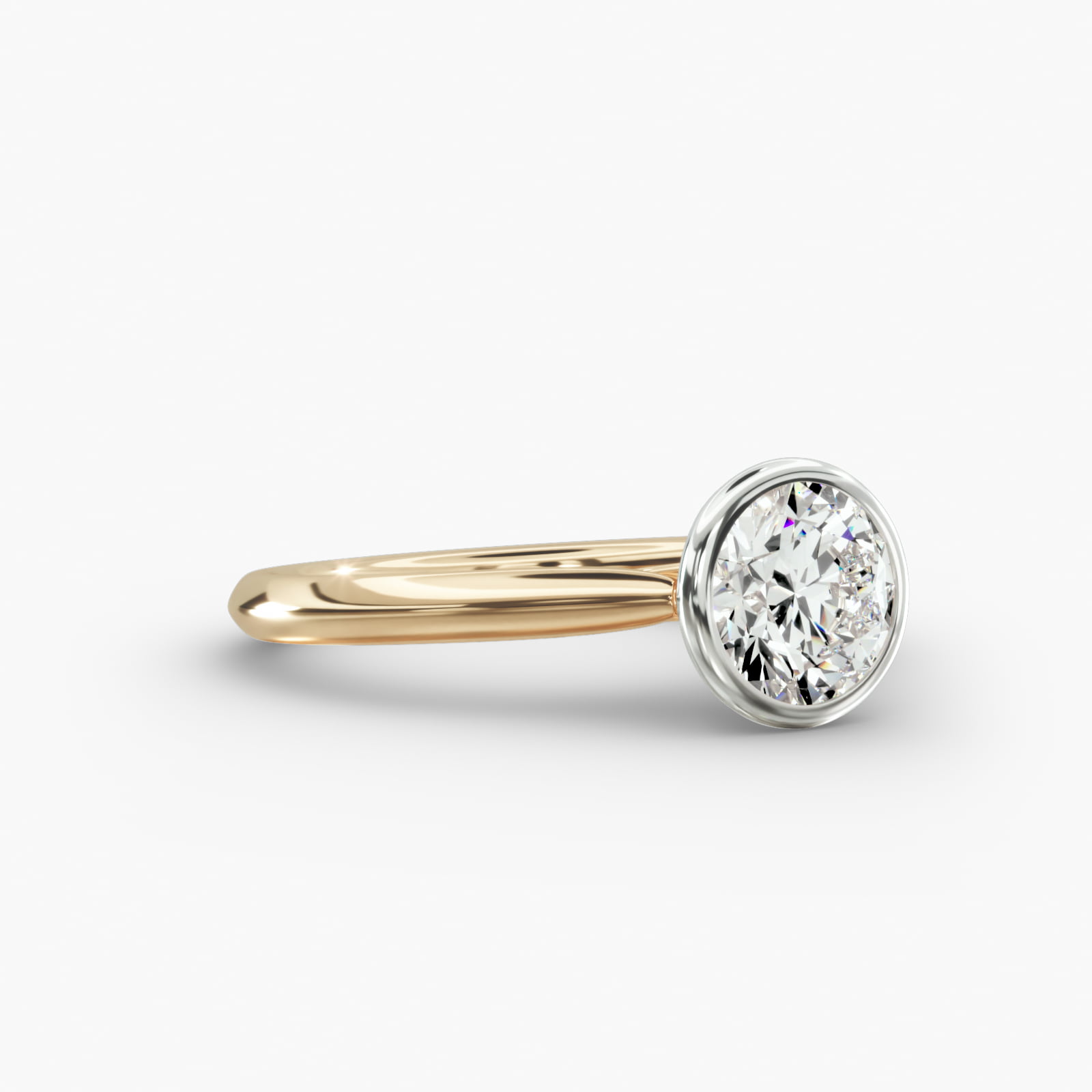 Knife Edge Solitaire Engagement Ring Classic Bezel Head