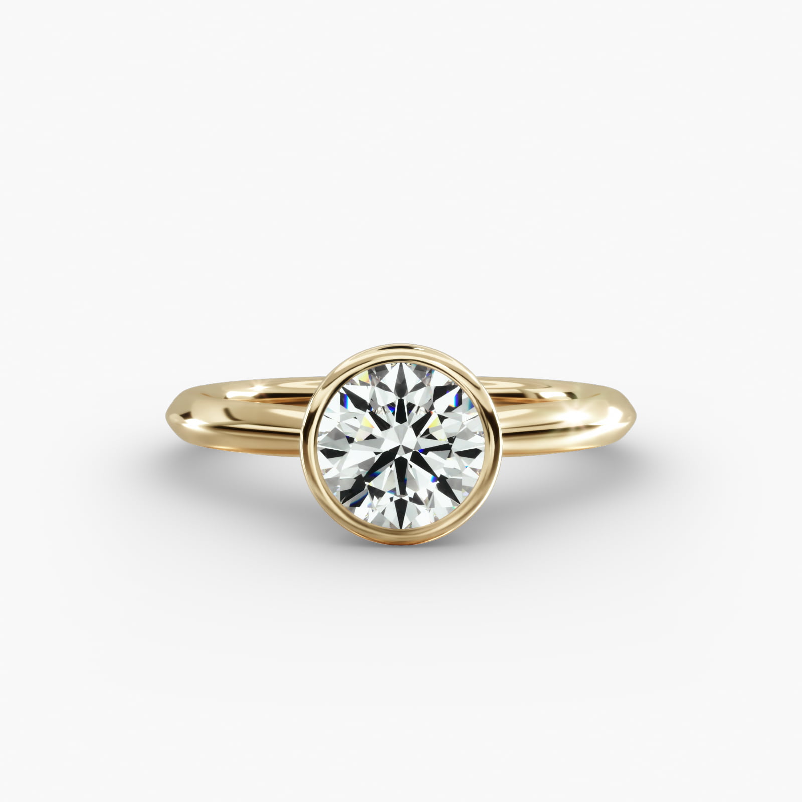 Knife Edge Solitaire Engagement Ring Classic Bezel Head