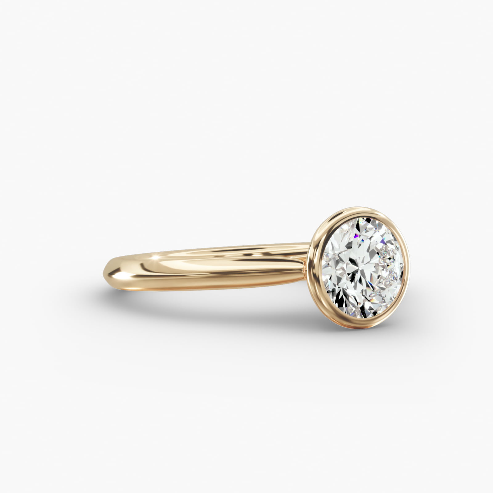 Knife Edge Solitaire Engagement Ring Classic Bezel Head