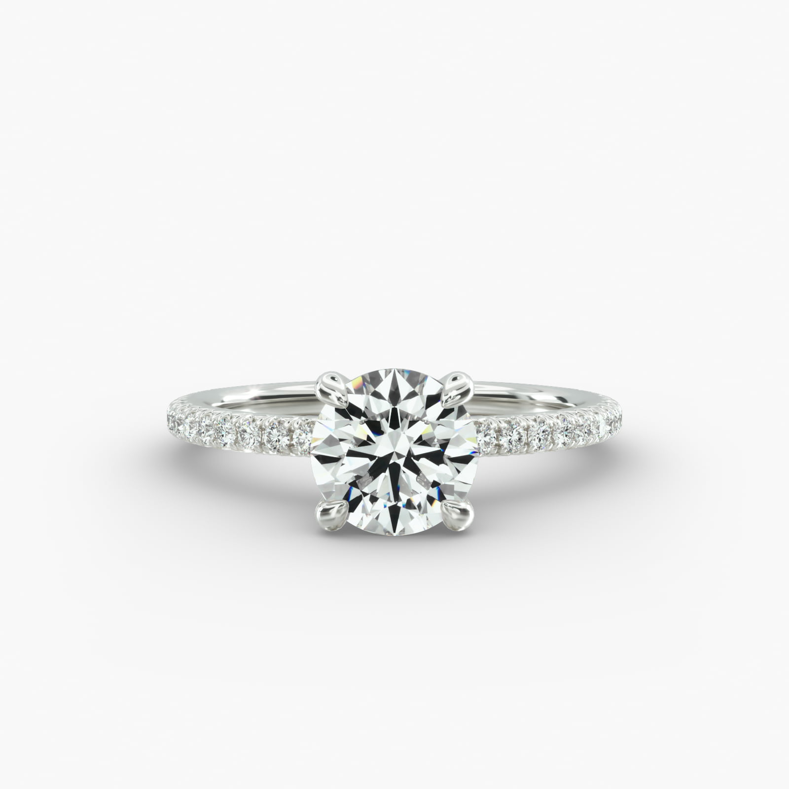 French Pavé Engagement Ring Classic Basket Head