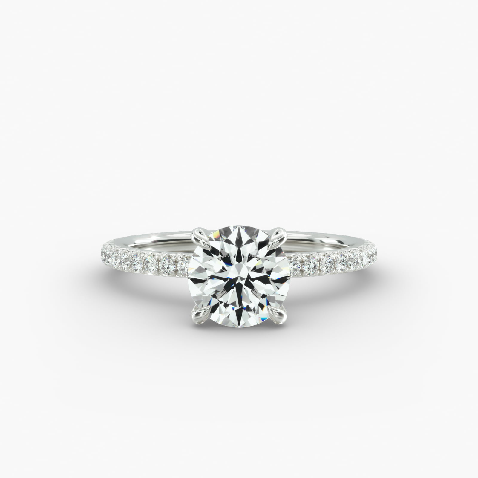 French Pavé Engagement Ring Secret Diamond Head