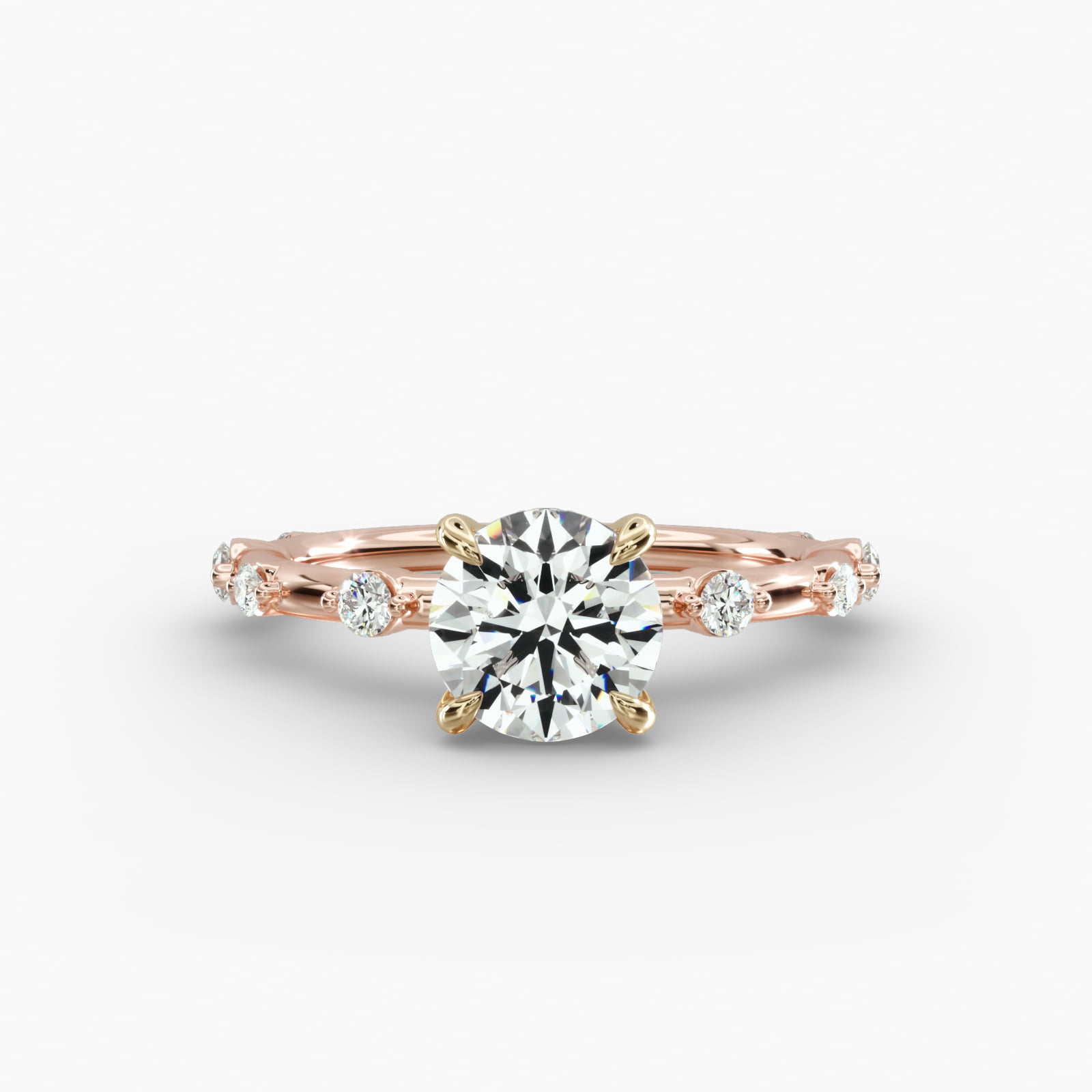 Floating Station Engagement Ring Hidden Halo Head