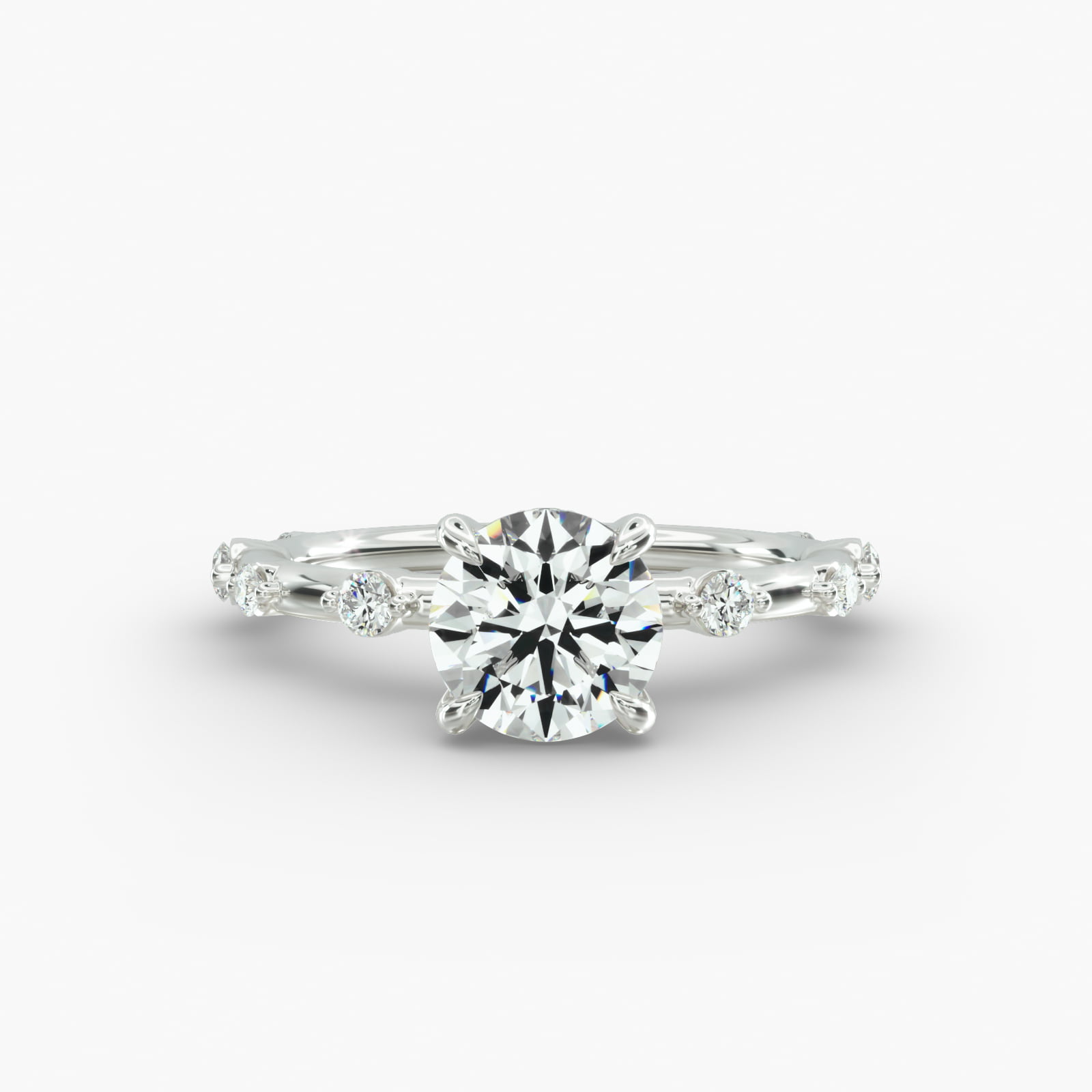 Floating Station Engagement Ring Hidden Halo Head