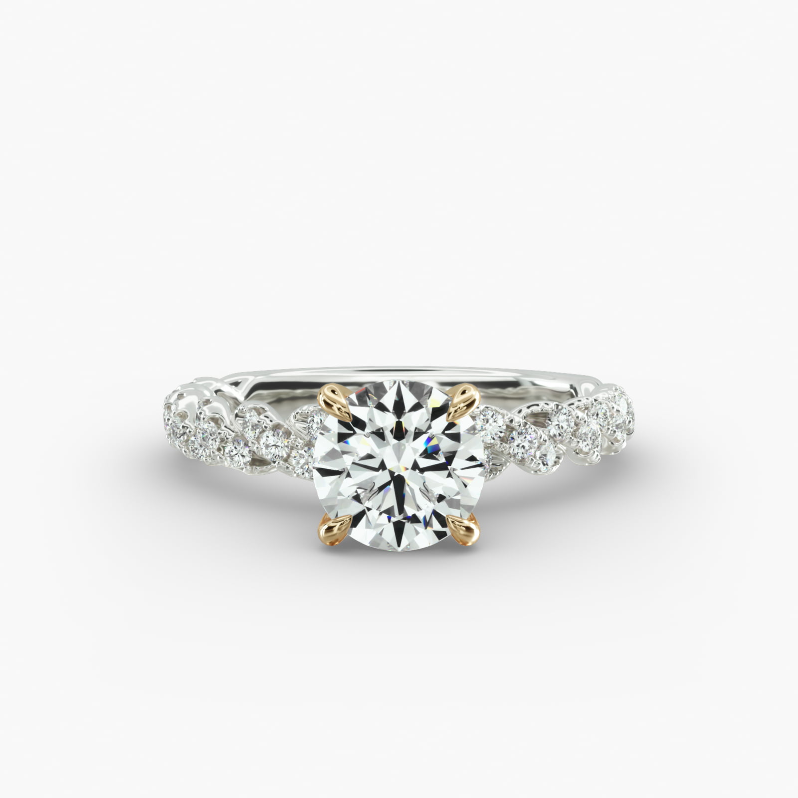 Twist Pavé Engagement Ring Secret Diamond Head