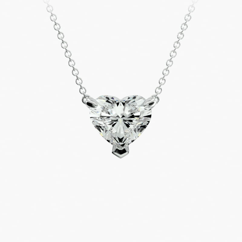 Heart Cut Diamond Pendant In 14K White Gold (Setting)