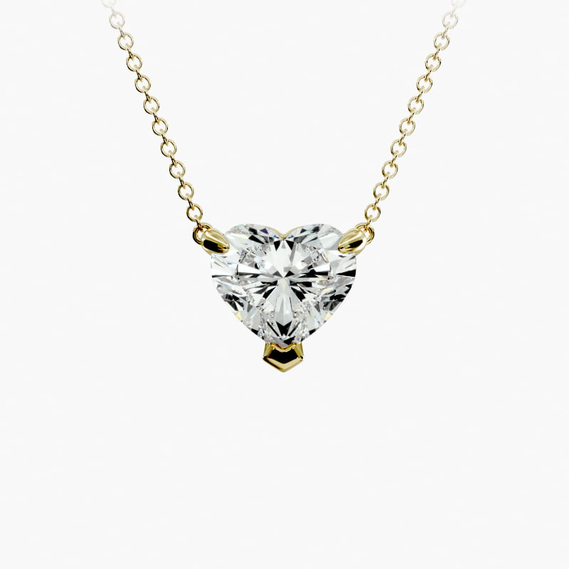 Heart Cut Diamond Pendant In 14K Yellow Gold (Setting)