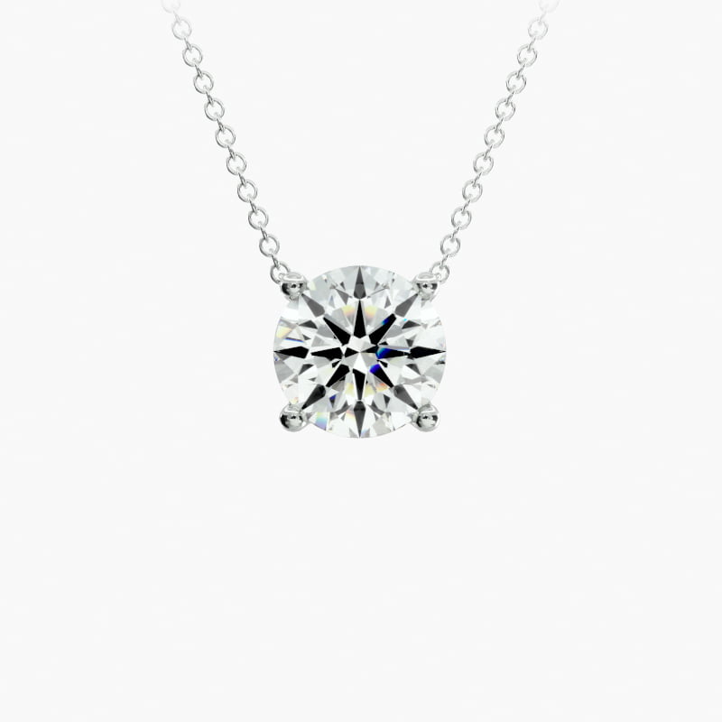 Four Prong Basket Solitaire Diamond Pendant In Platinum (Setting)