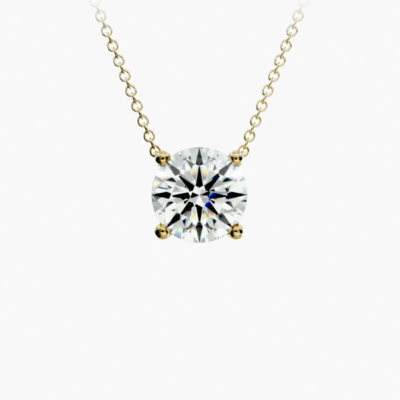 Four Prong Basket Solitaire Diamond Pendant   In 14K Yellow Gold (Setting)