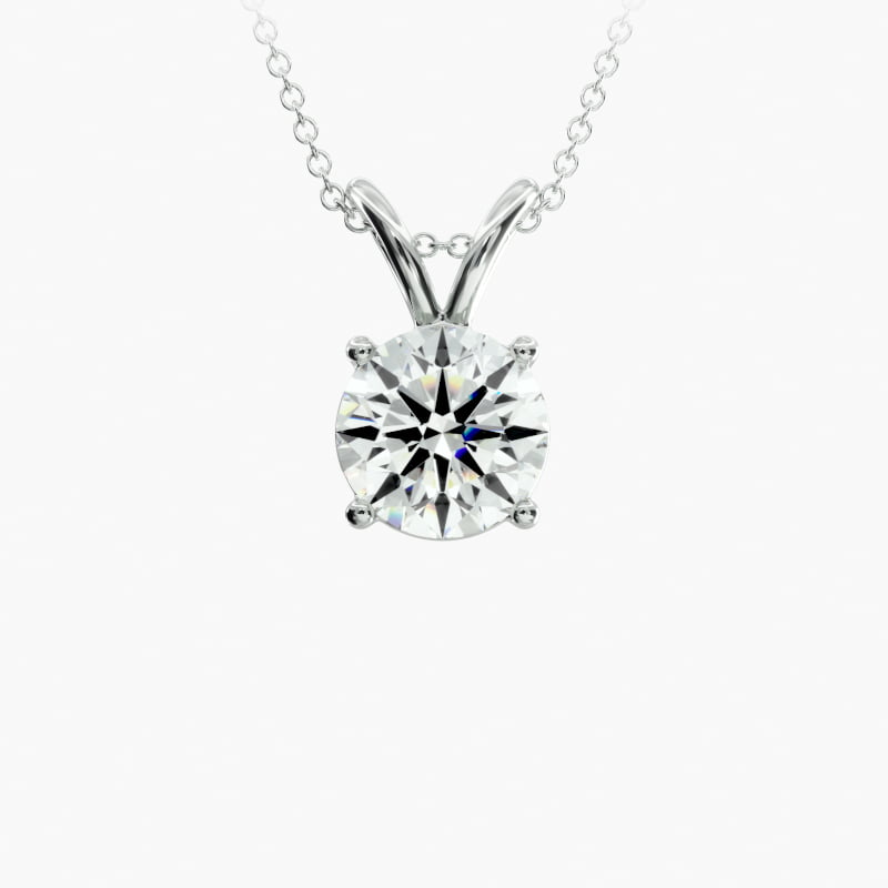 Double-Bail Diamond Solitaire Pendant  In 14K White Gold (Setting)