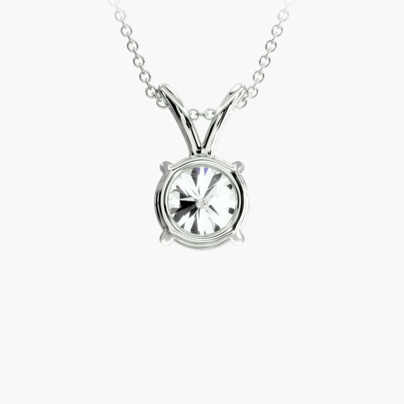 Double-Bail Diamond Solitaire Pendant  In Platinum (Setting)