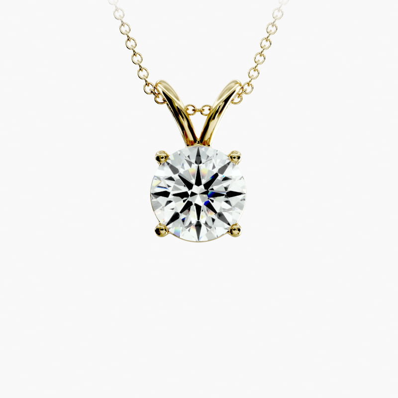 Double-Bail Diamond Solitaire Pendant  In 14K Yellow Gold (Setting)