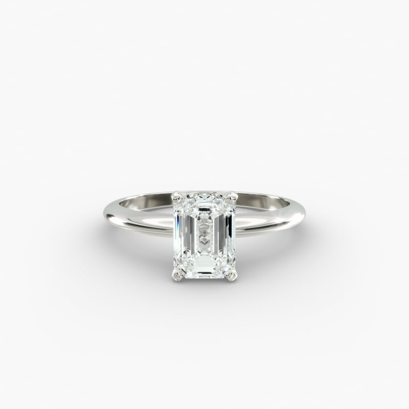 Classic Four Prong Solitaire Engagement Ring in Platinum