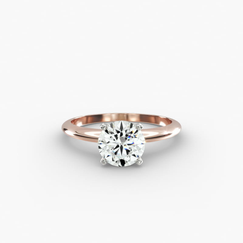 Classic Four Prong Solitaire Engagement Ring in 14K Rose Gold