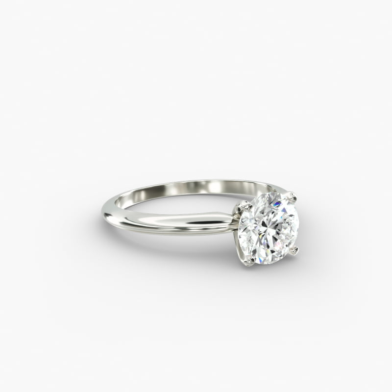 Classic Four-Prong Solitaire Engagement Ring in 18k White Gold