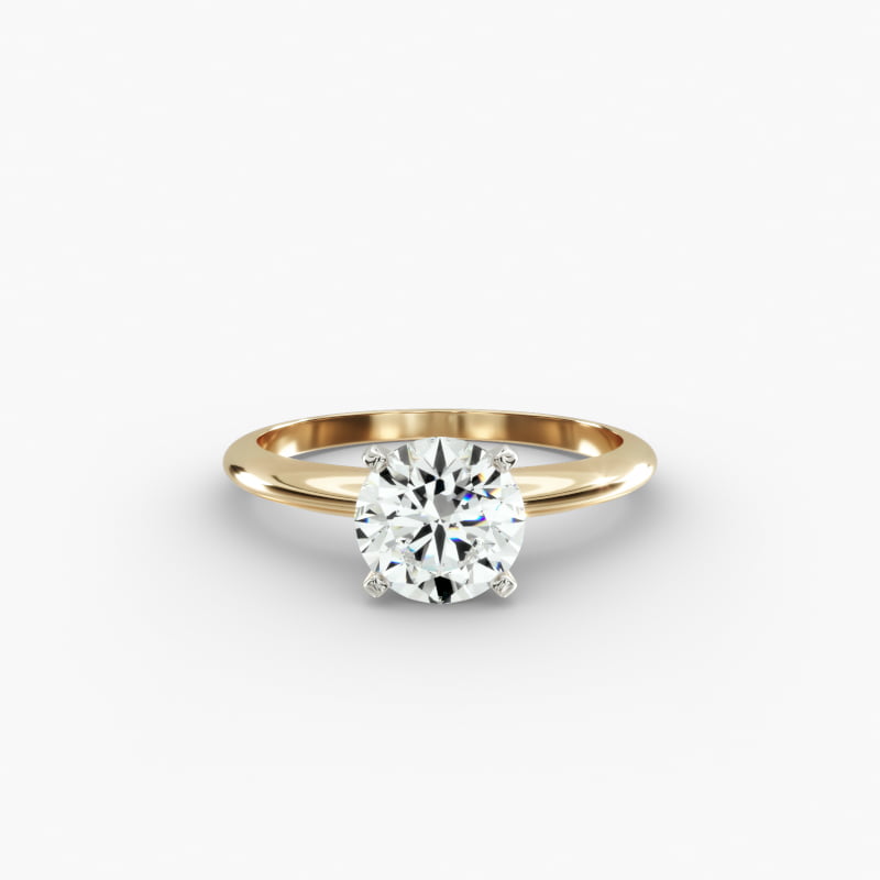 Classic Four Prong Solitaire Engagement Ring in 18k Yellow Gold