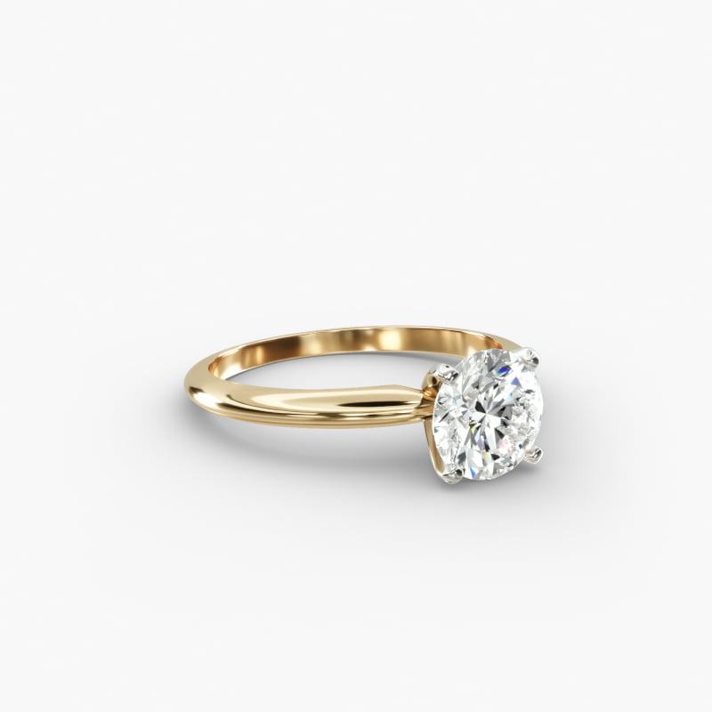 Classic Four Prong Solitaire Engagement Ring in 14K Yellow Gold