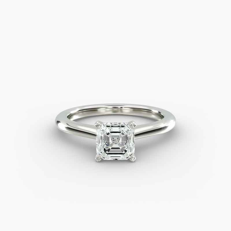 Petite Solitaire Engagement Ring in 14k White Gold