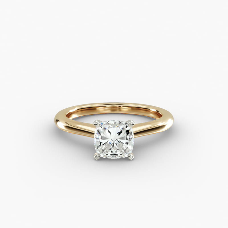 Petite Solitaire Engagement Ring in 14k Yellow Gold