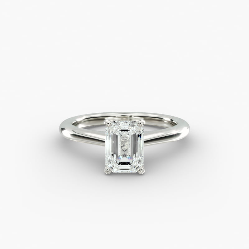 Petite Solitaire Engagement Ring in 14k White Gold