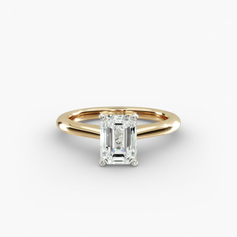 Petite Solitaire Engagement Ring in 14k Yellow Gold