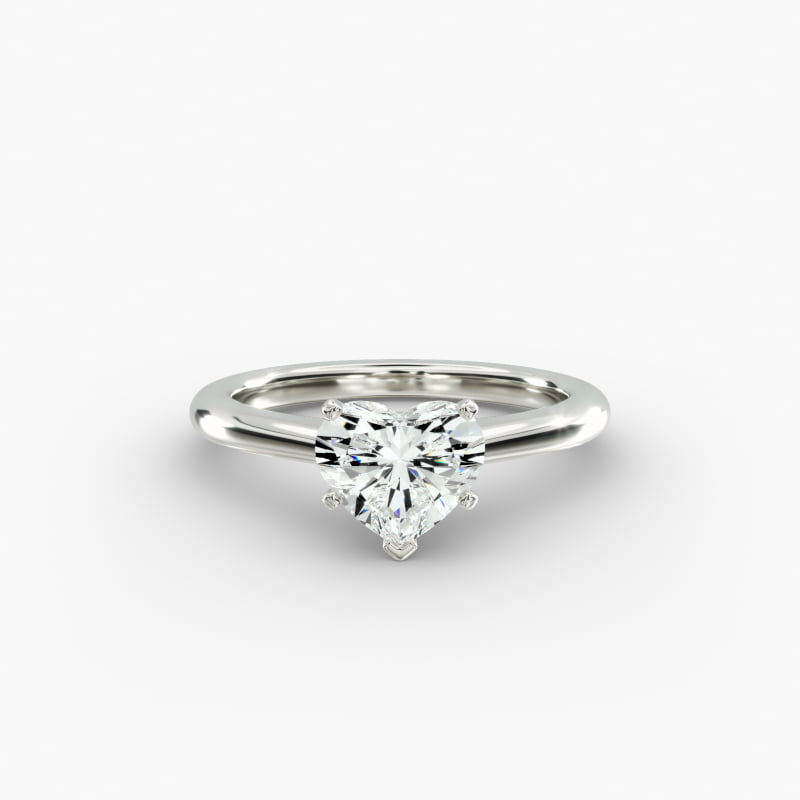 Petite Solitaire Engagement Ring in 14k White Gold