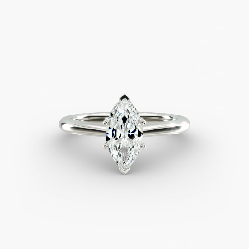 Petite Solitaire Engagement Ring in 14k White Gold