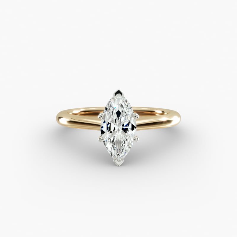 Petite Solitaire Engagement Ring in 14k Yellow Gold