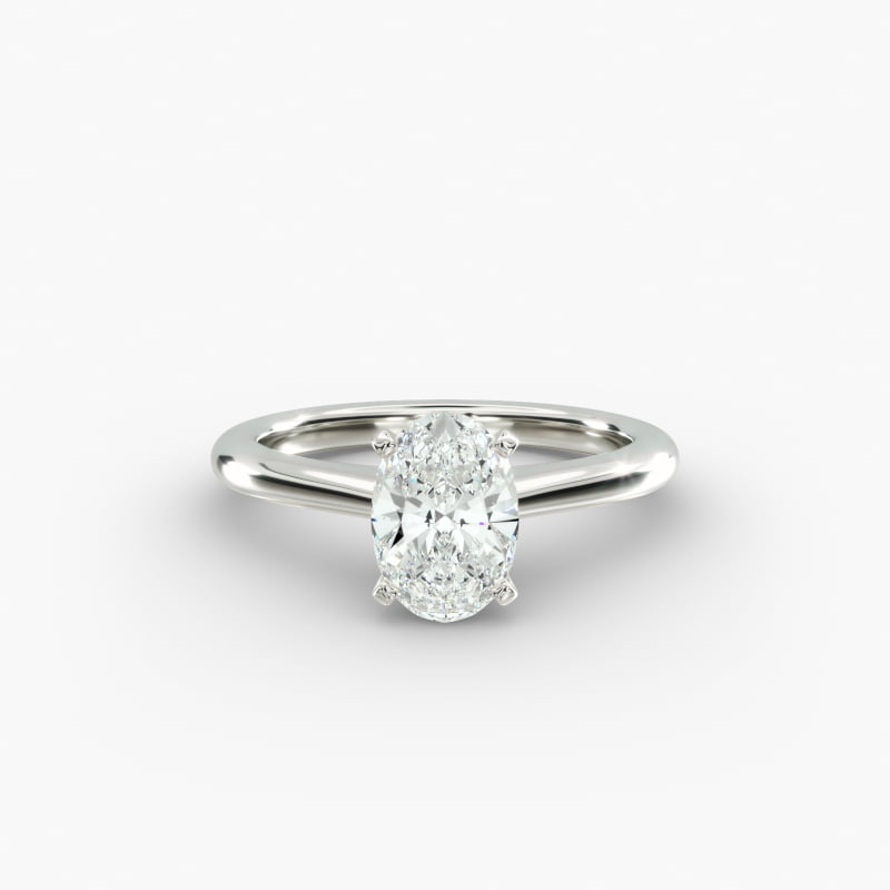 Petite Solitaire Engagement Ring in 14k White Gold