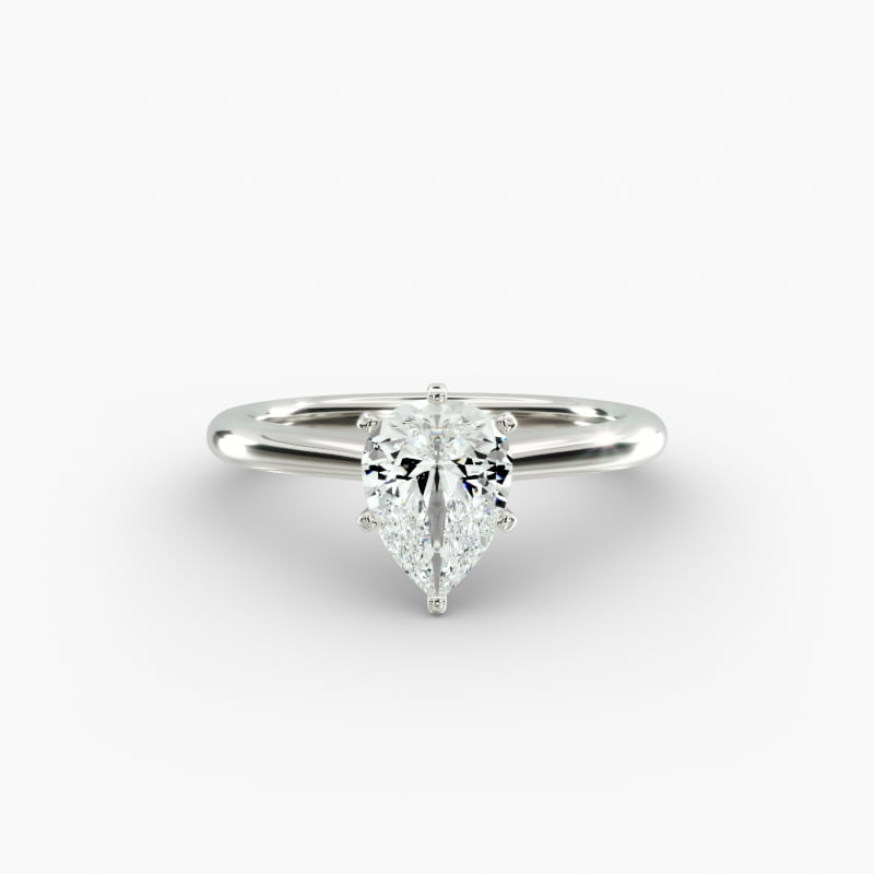 Petite Solitaire Engagement Ring in 14k White Gold