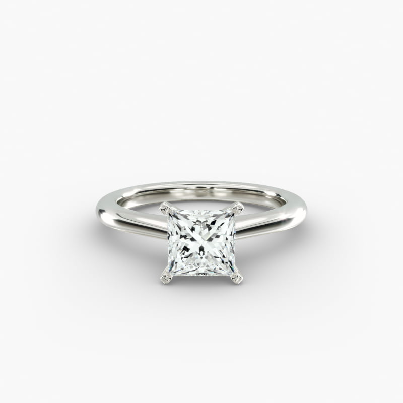 Petite Solitaire Engagement Ring in 14k White Gold