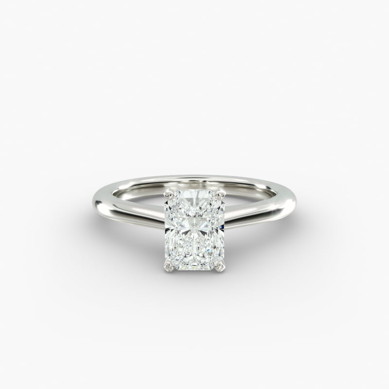 Petite Solitaire Engagement Ring in 14k White Gold