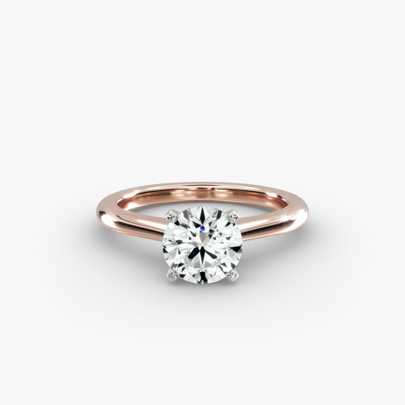 Petite Solitaire Engagement Ring in 14k Rose Gold