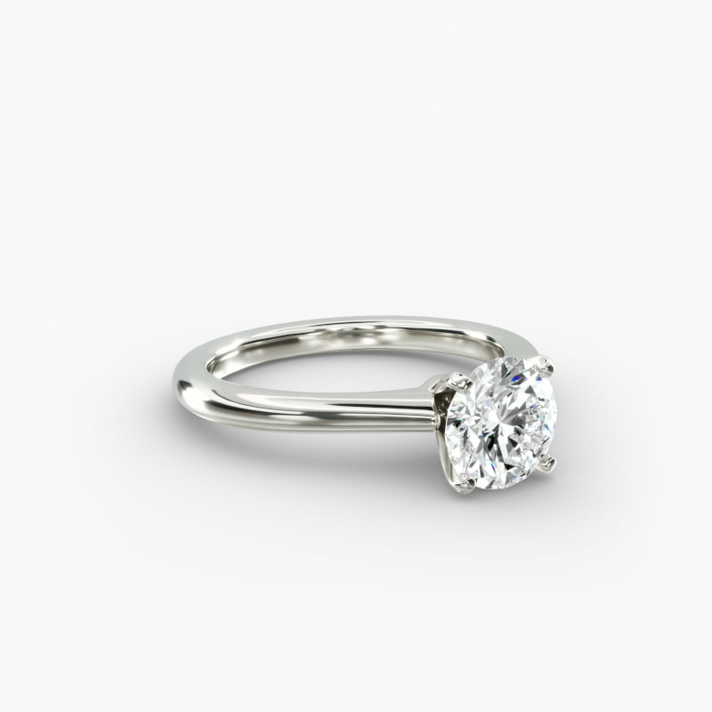 Petite Solitaire Engagement Ring in 14k White Gold