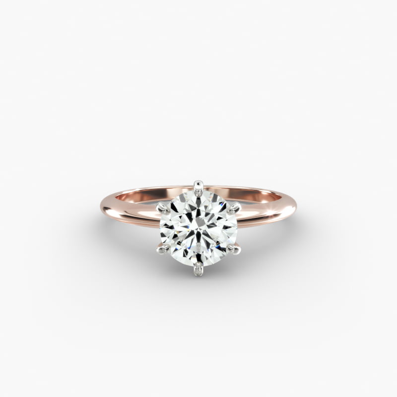 Classic Six-Prong Solitaire Engagement Ring in 14k Rose Gold