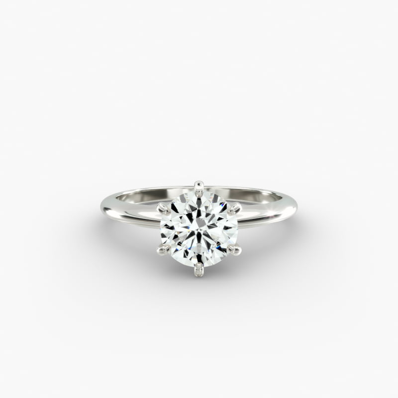 Classic Six-Prong Solitaire Engagement Ring in 14k White Gold