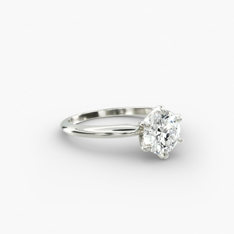 Classic Six-Prong Solitaire Engagement Ring in Platinum