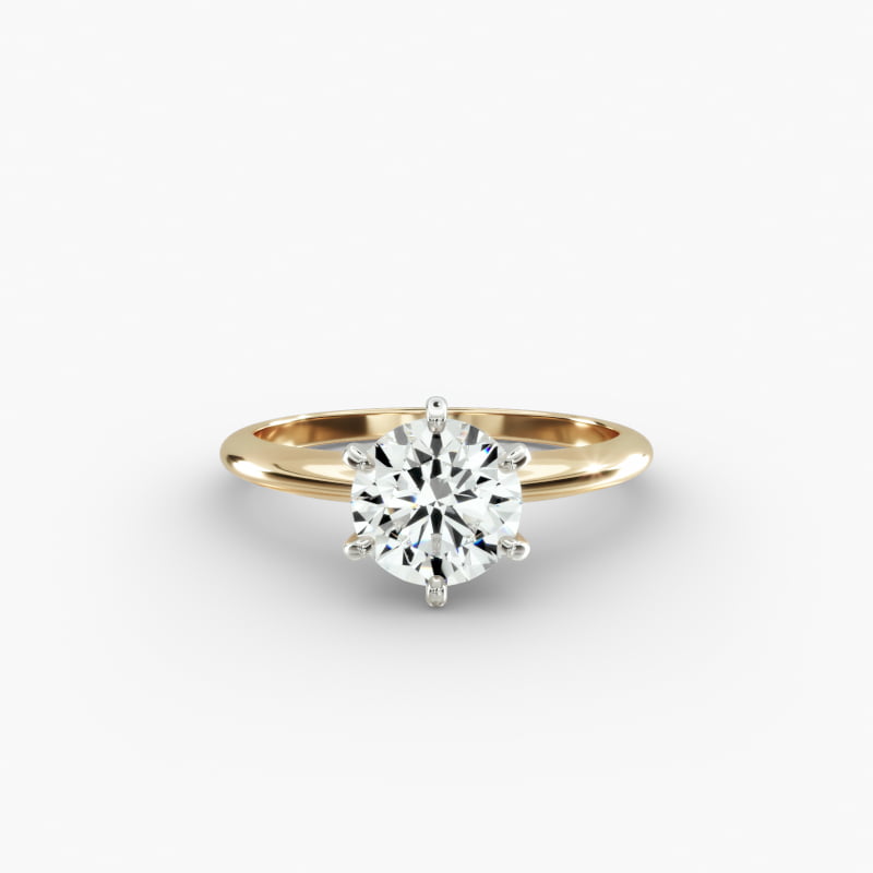Classic Six-Prong Solitaire Engagement Ring in 14K Yellow Gold