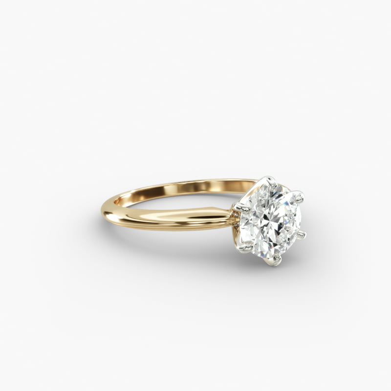 Classic Six-Prong Solitaire Engagement Ring in 14K Yellow Gold