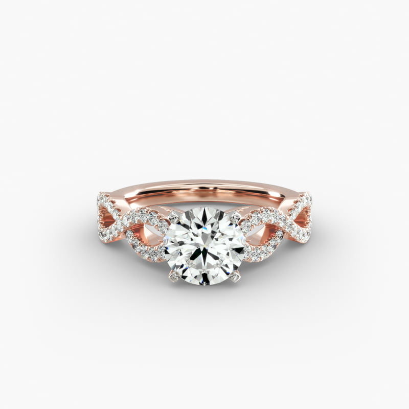 Infinity Twist Micropavé Diamond Engagement Ring in 14k Rose Gold (0.25 ct. tw.)