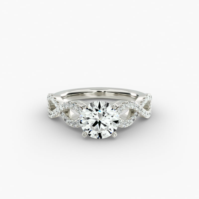 Infinity Twist Micropavé Diamond Engagement Ring in 14k White Gold (0.25 ct. tw.)