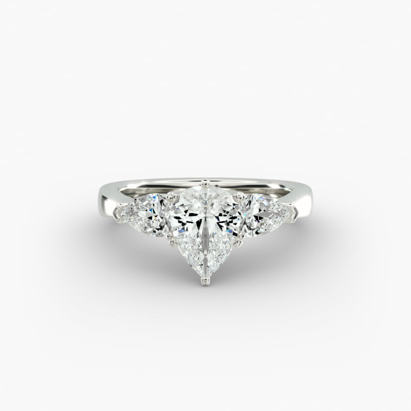 Classic Pear Shaped Lab-Grown Diamond Engagement Ring in Platinum (1/2 ct. tw.)