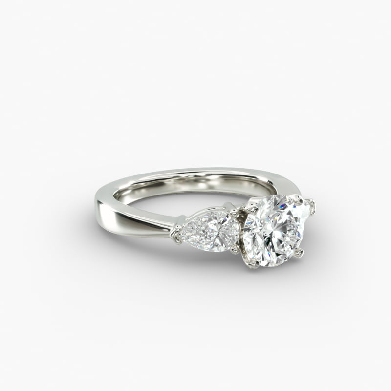 Classic Pear Shaped Diamond Engagement Ring in 18k White Gold (1/2 ct. tw.)