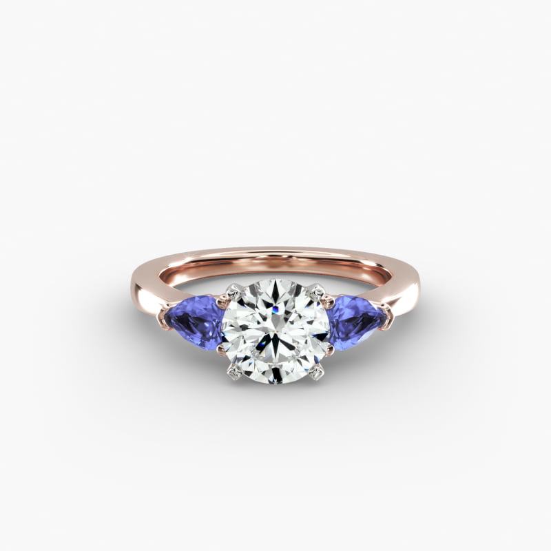 Classic Pear Shaped Sapphire Engagement Ring in 14k Rose Gold