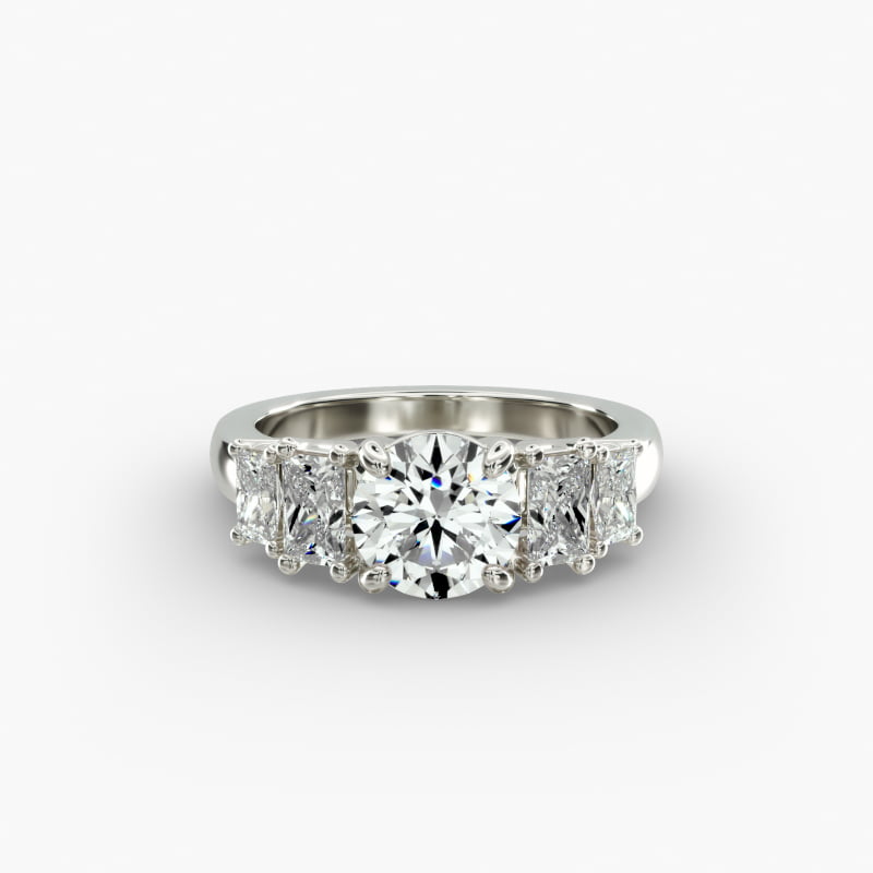 Four Stone Princess-Cut Diamond Engagement Ring in 14k White Gold (1 ct. tw.)