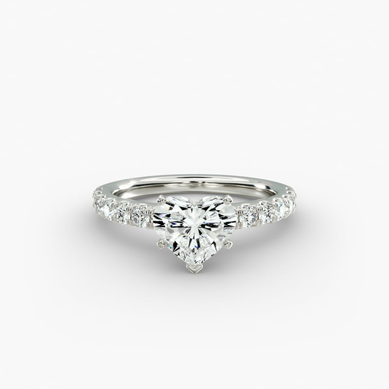 Scalloped Pavé Diamond Engagement Ring in 14K White Gold (3/8 ct. tw.)